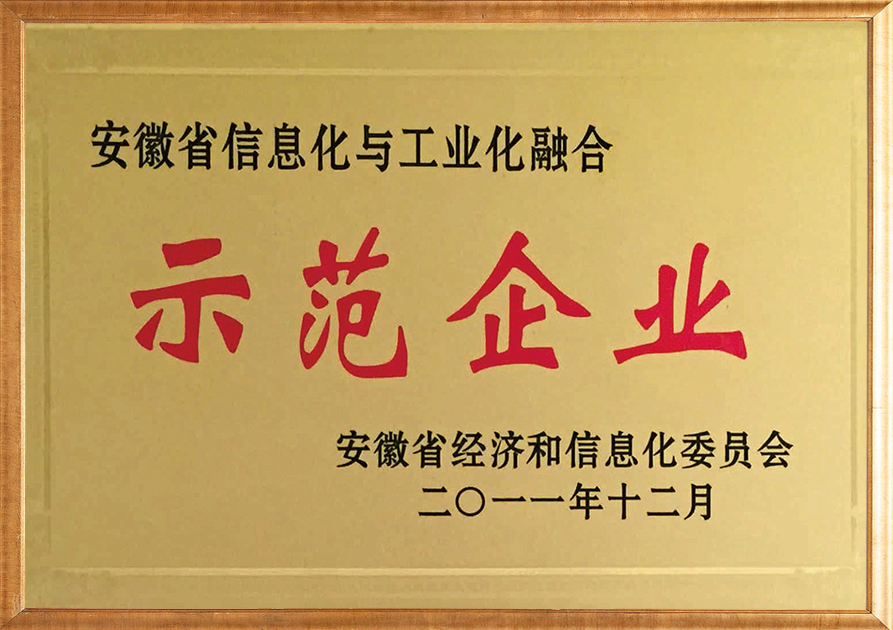 Anhui Province informatization and industrialization integration demonstration enterprise